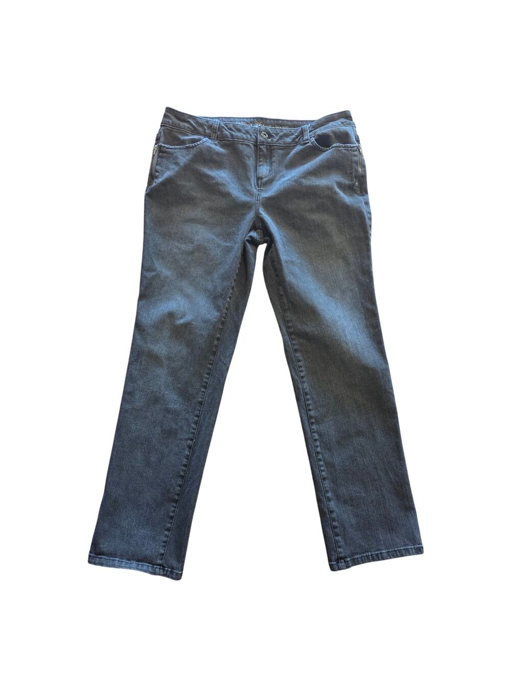 Chic Simply Vera Vera Wang Grey Denim Jeans - Size 14P